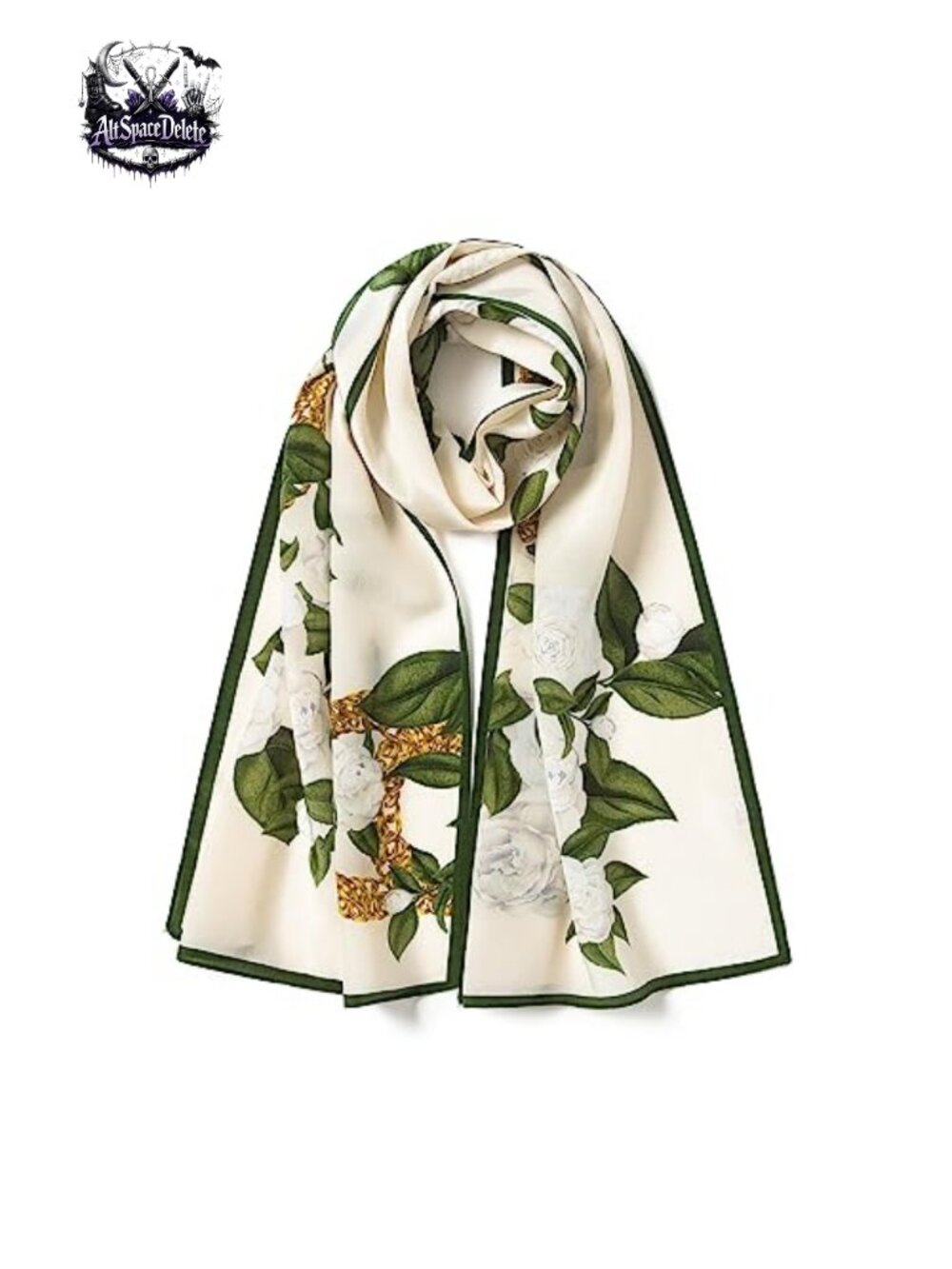 100% Mulberry Silk Long Head Neck Scarf 55x14 Lightweight Floral Gift Packed